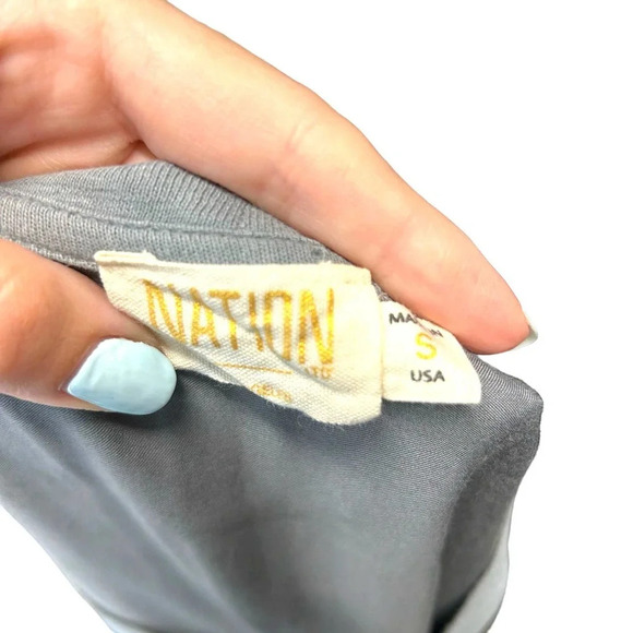 Nation LTD Marie Sateen Satin Tee Shirt Gray Size‎ Small - Picture 5 of 10